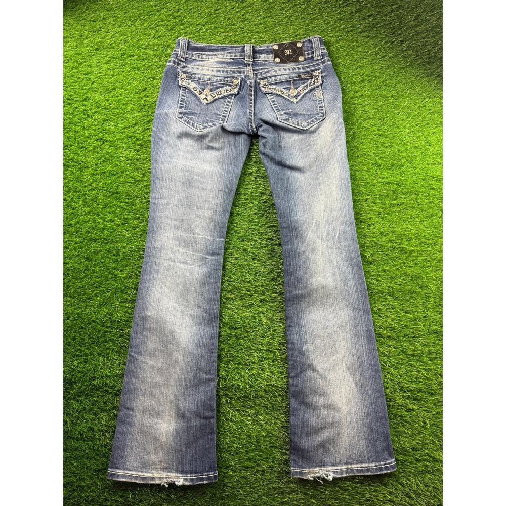 Miss Me Distressed Blue Boot Cut Jeans - Picture 2 of 13